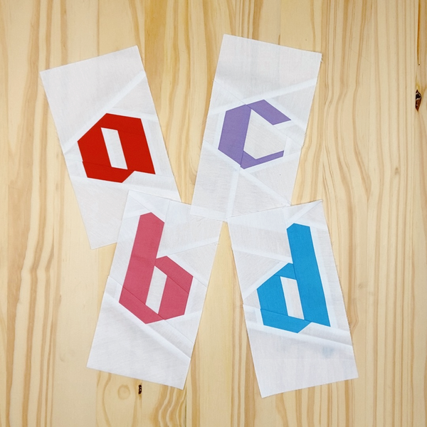 GOTHIC LOWERCASE ALPHABET quilt block patterns