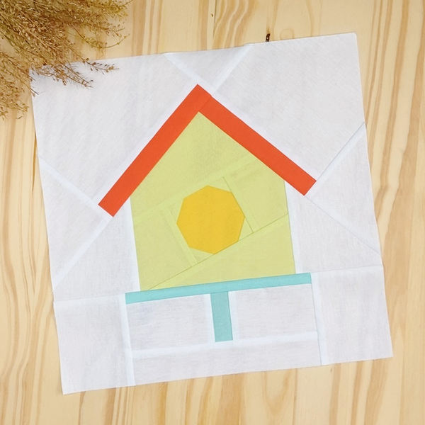 BIRD HOUSE quilt block pattern