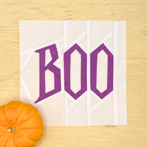 BOO quilt block pattern
