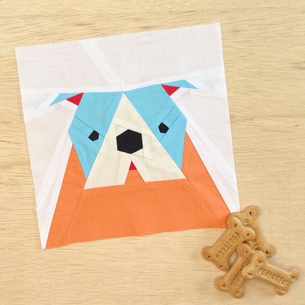 ENGLISH BULLDOG quilt block pattern