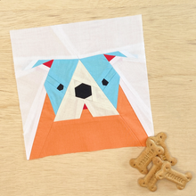 ENGLISH BULLDOG quilt block pattern