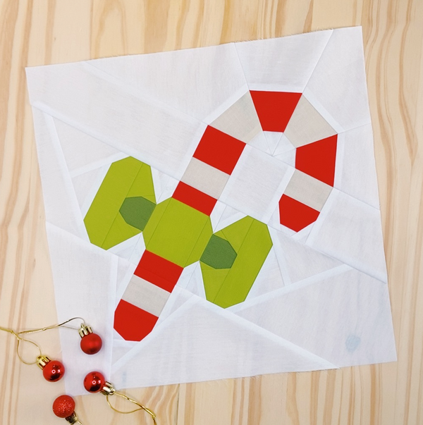 CANDY CANE quilt block pattern