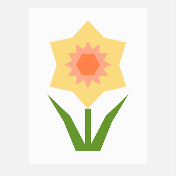DAFFODIL quilt block pattern