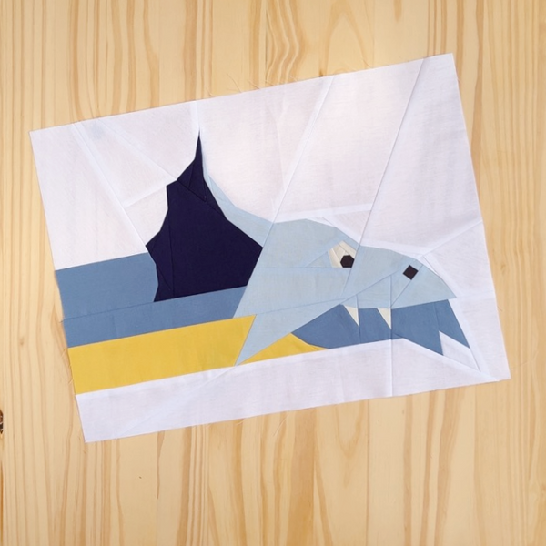 DRAGON I quilt block pattern