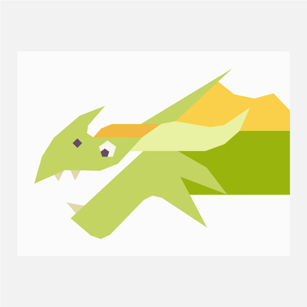 DRAGON II quilt block pattern