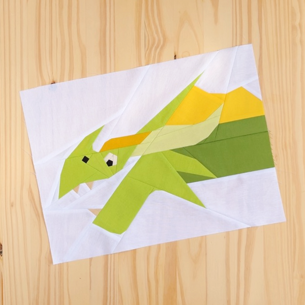 DRAGON II quilt block pattern