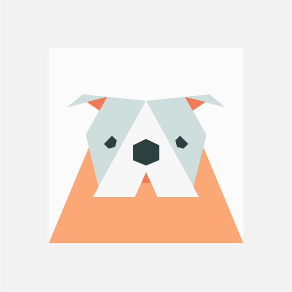 ENGLISH BULLDOG quilt block pattern
