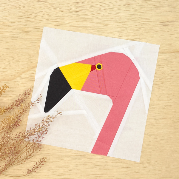 FLAMINGO quilt block pattern