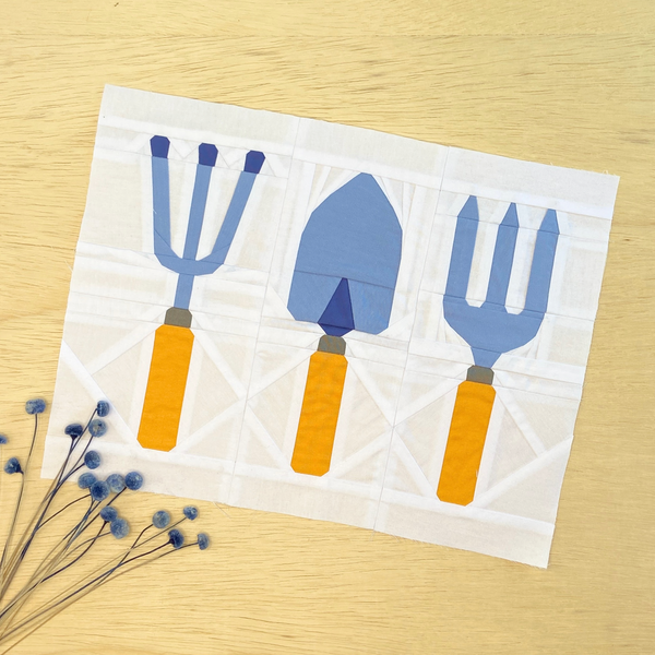 GARDEN TOOLS quilt block pattern