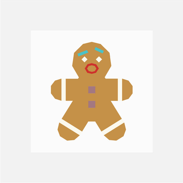 GINGERBREAD MAN quilt block pattern
