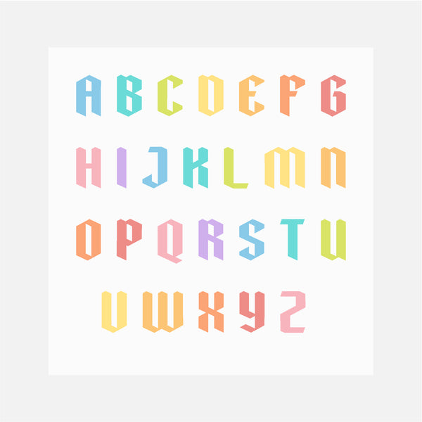 GOTHIC UPPERCASE ALPHABET quilt block patterns