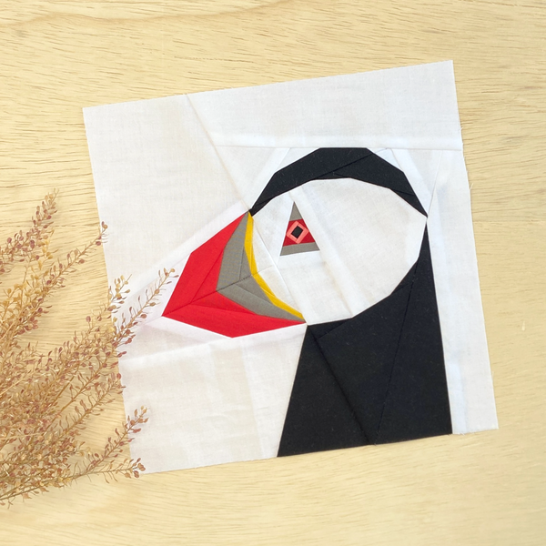 PUFFIN quilt block pattern