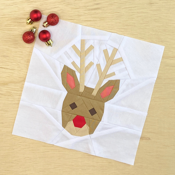 RUDOLPH REINDEER quilt block pattern