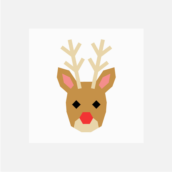RUDOLPH REINDEER quilt block pattern