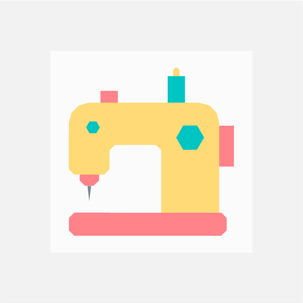 SEWING MACHINE quilt block pattern