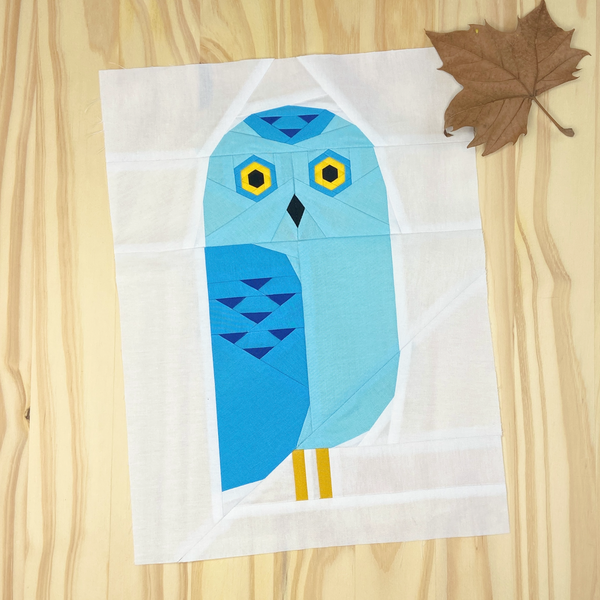 SNOWY OWL quilt block pattern