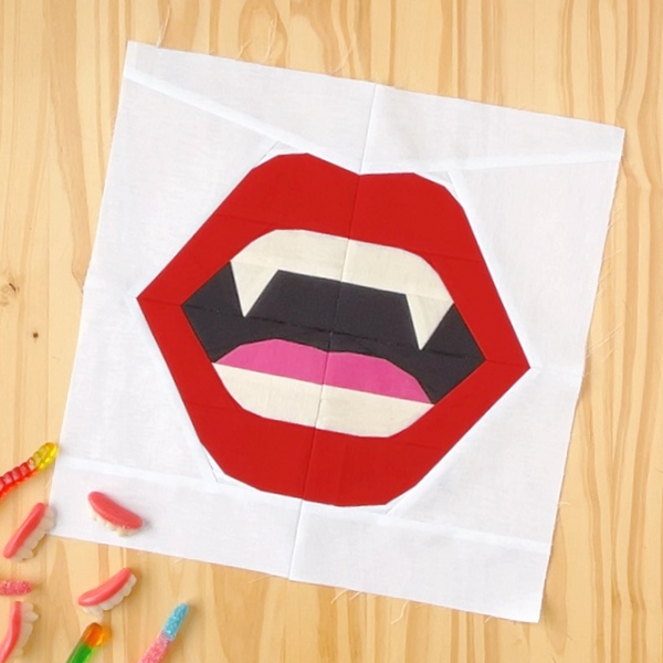 VAMPIRE'S KISS quilt block pattern