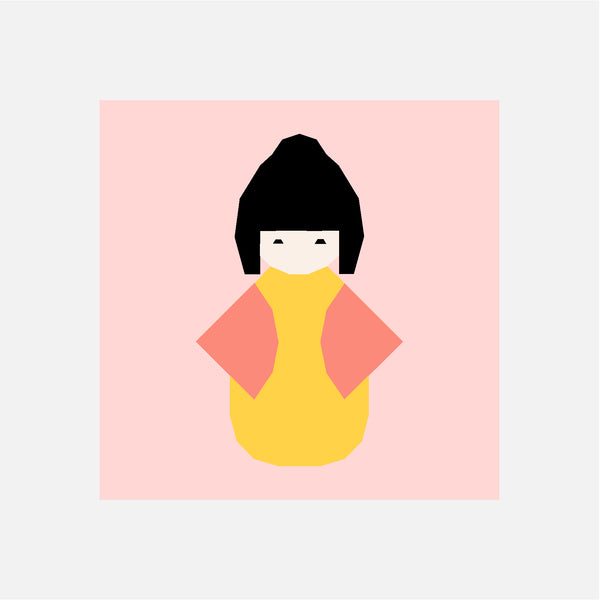 KOKESHI DOLL quilt block pattern