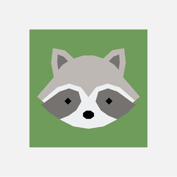 RACCOON quilt block pattern