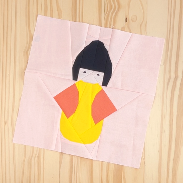KOKESHI DOLL quilt block pattern