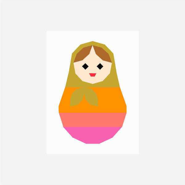 MATRYOSHKA DOLL quilt block pattern