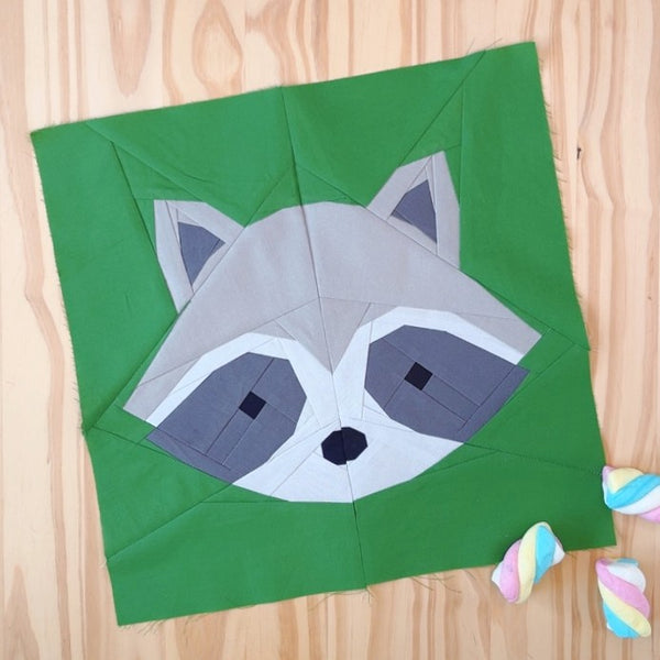 RACCOON quilt block pattern