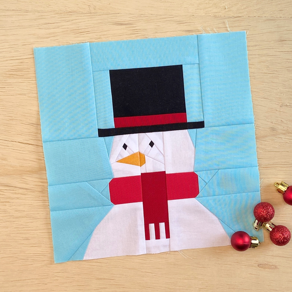 SNOWMAN quilt block pattern – Tomte Studio